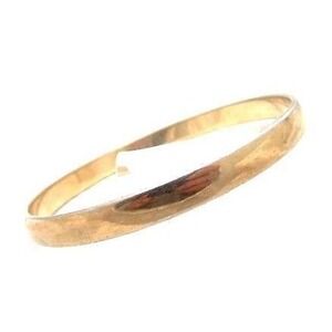 Vintage Signed Monet 6mm‎ Wide Smooth Shiny Gold Plated Bangle Bracelet